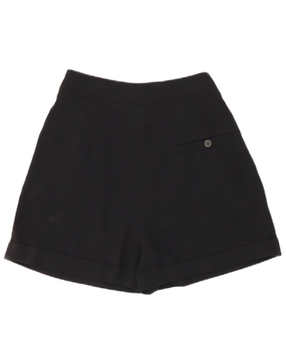 Zara Womens High Waist Pegged Casual Shorts Small W26  Black Polyester