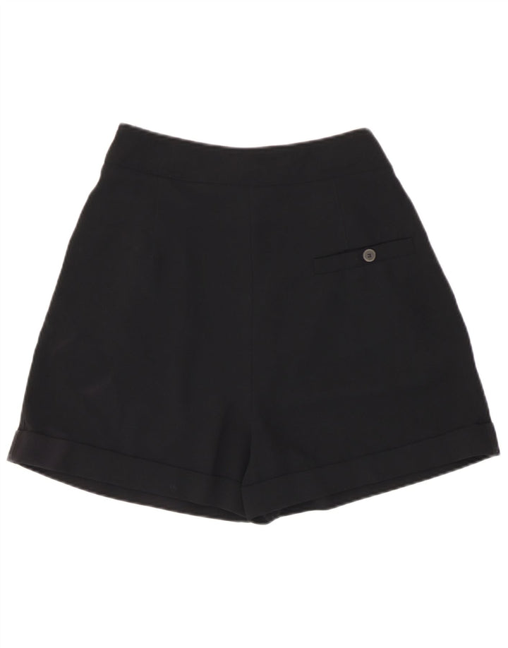 Zara Womens High Waist Pegged Casual Shorts Small W26  Black Polyester
