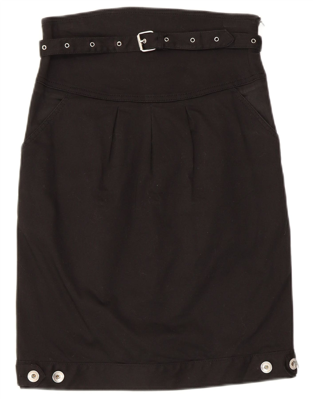 Moschino Womens Straight Skirt UK 8 Small W28  Black Cotton