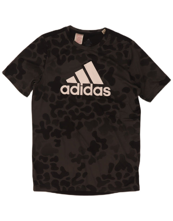 Adidas Boys Aeroready Graphic T-Shirt Top 15-16 Years Grey Camouflage