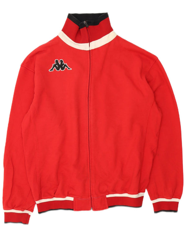 Kappa Mens Tracksuit Top Jacket XL Red Cotton