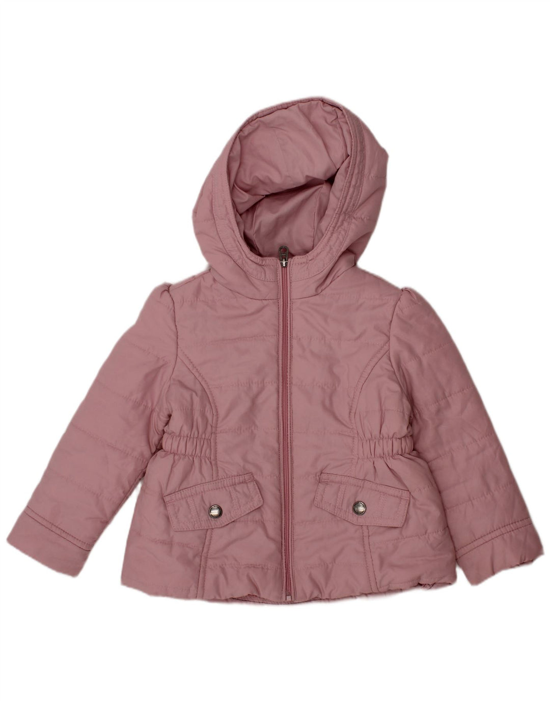 TOMMY HILFIGER Baby Girls Hooded Padded Jacket 12-18 Months Pink Polyester