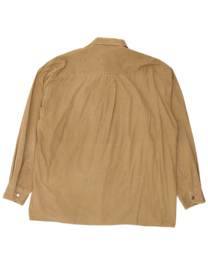 CAT Mens Shirt 2XL Beige Pinstripe