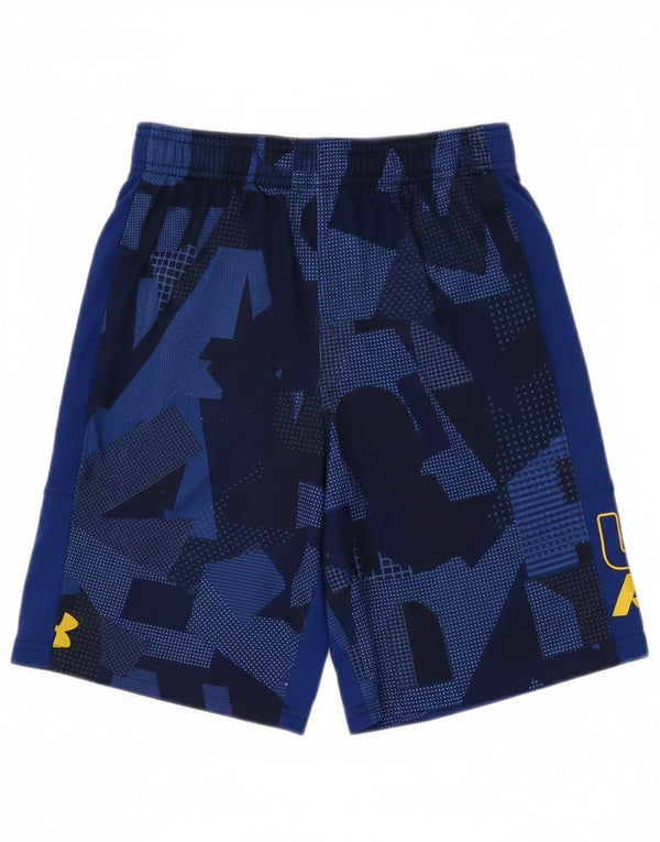 Under Armour Boys Graphic Sport Shorts 9-10 Years Medium Blue Geometric