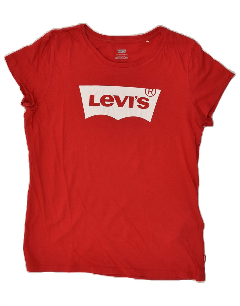 LEVI'S Womens Graphic T-Shirt Top UK 14 Medium Red Cotton | Vintage Levi's | Thrift | Second-Hand Levi's | Used Clothing | Messina Hembry 