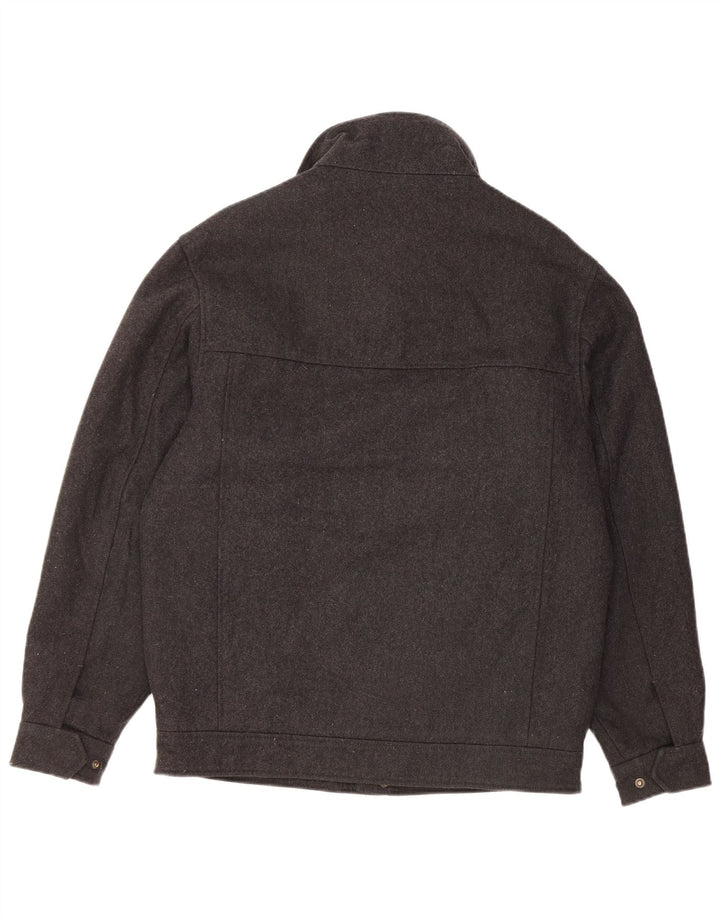 London Fog Mens Towne Bomber Windbreaker Jacket UK 38 Medium Grey Wool