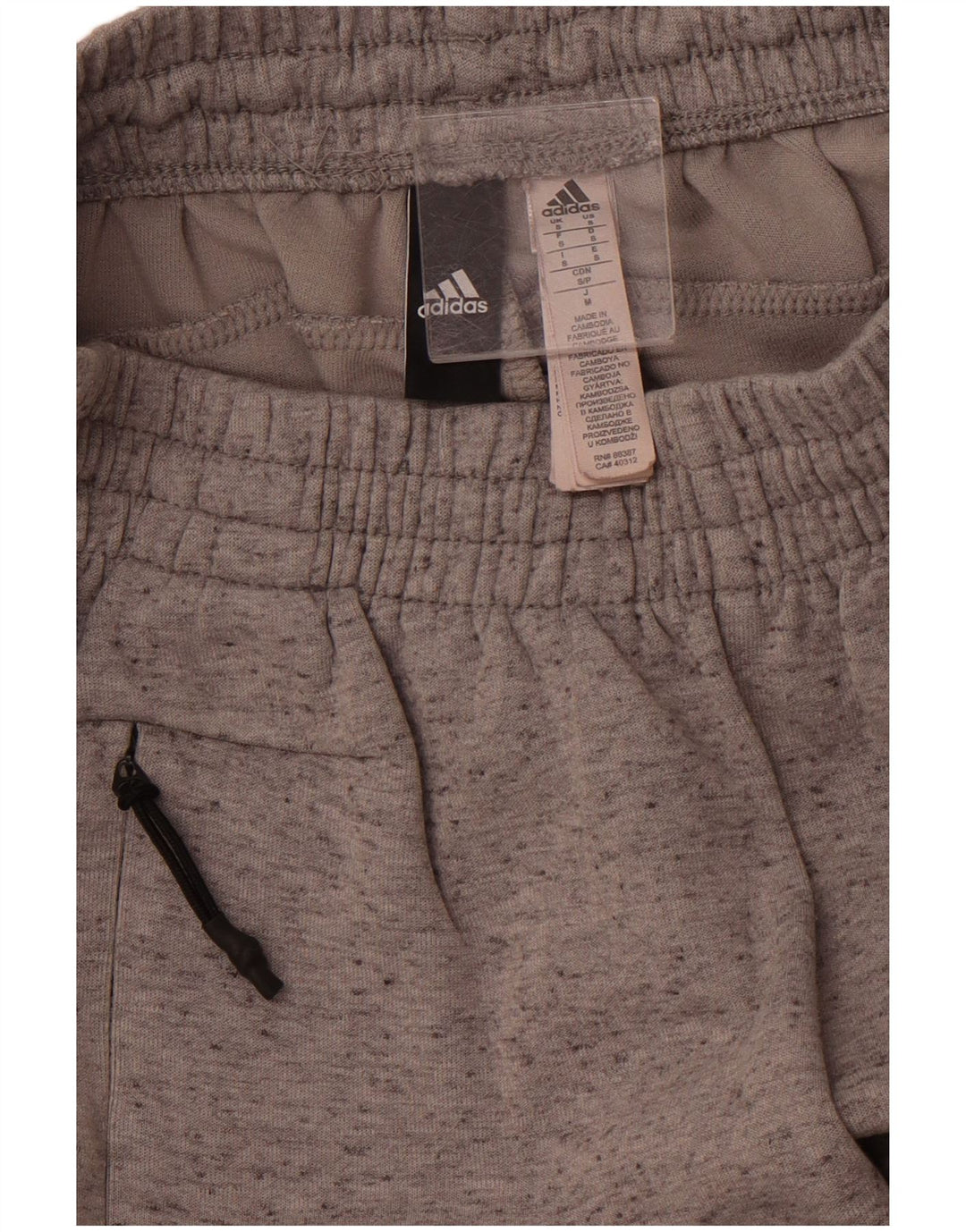 ADIDAS Mens Tracksuit Trousers Small  Grey Flecked Cotton