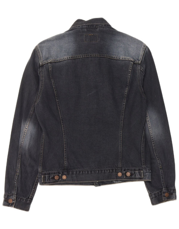 Levi's Mens Acid Wash Denim Jacket UK 40 Large Navy Blue Cotton