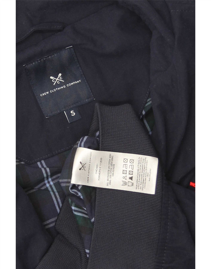 Crew Clothing Mens Bomber Jacket UK 36 Small Navy Blue Polyester