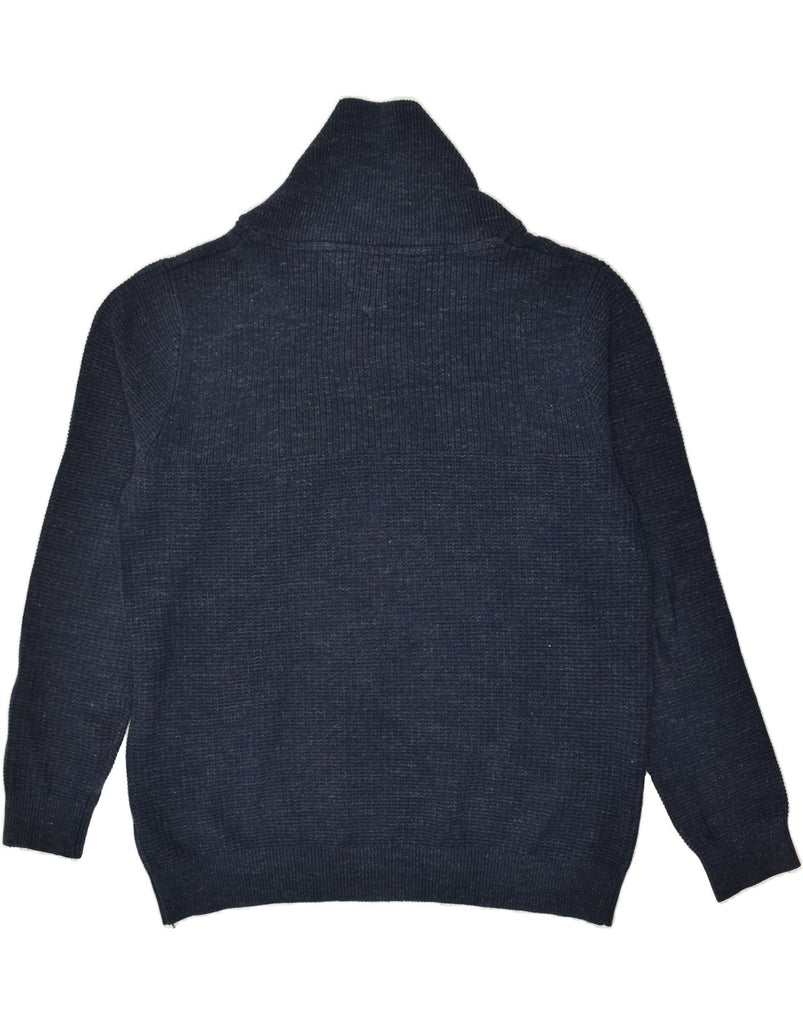 TOMMY HILFIGER Mens Shawl Neck Jumper Sweater 2XL Navy Blue Cotton | Vintage Tommy Hilfiger | Thrift | Second-Hand Tommy Hilfiger | Used Clothing | Messina Hembry 