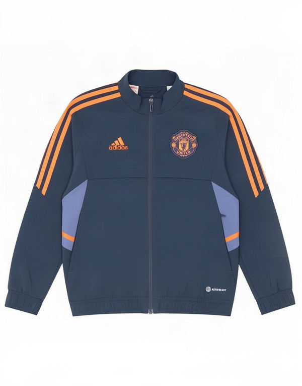 Adidas Boys Manchester United Tracksuit Top Jacket 9-10 Years Navy Blue