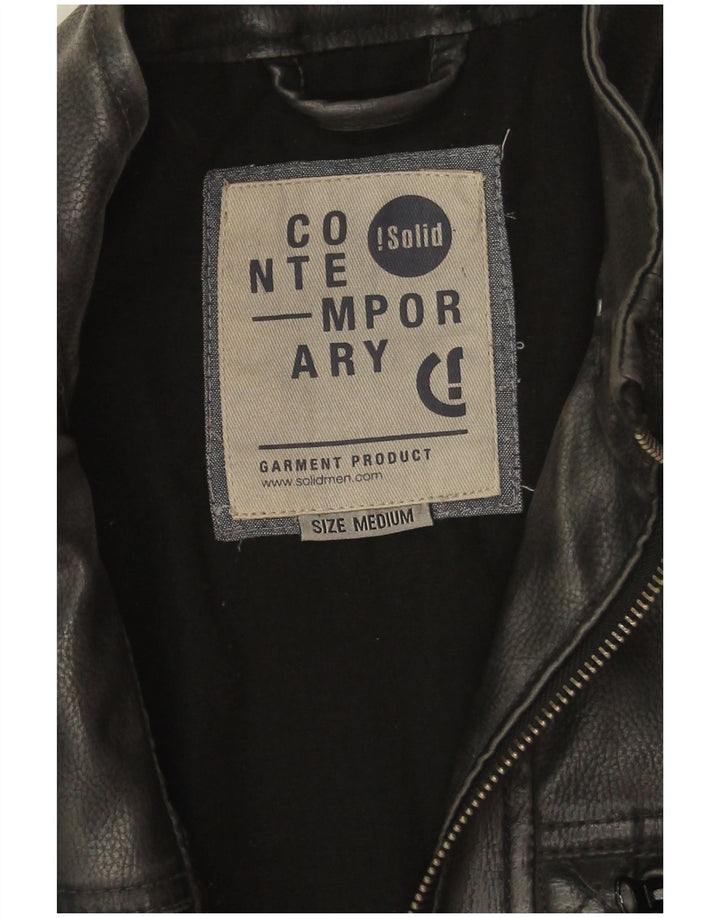 Vintage Mens Leather Jacket UK 38 Medium Black Leather