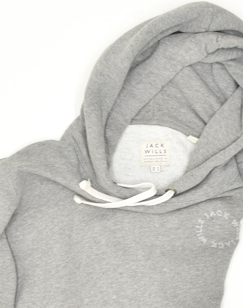 JACK WILLS Womens Hoodie Jumper UK 12 Medium  Grey Cotton | Vintage Jack Wills | Thrift | Second-Hand Jack Wills | Used Clothing | Messina Hembry 