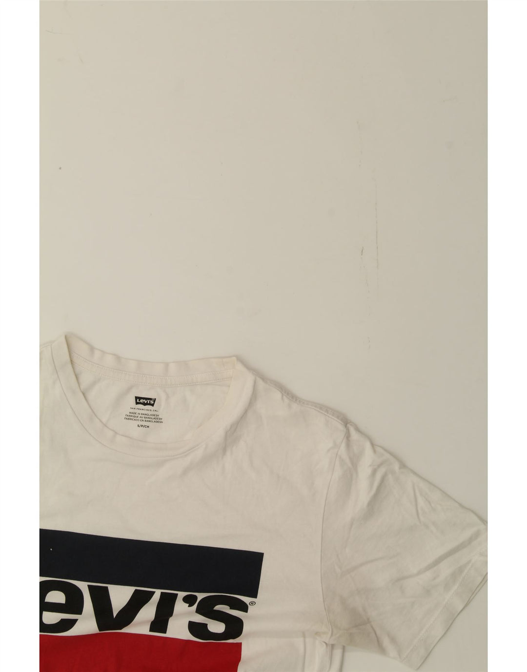 LEVI'S Mens Graphic T-Shirt Top Small White Vintage Levi's and Second-Hand Levi's from Messina Hembry 