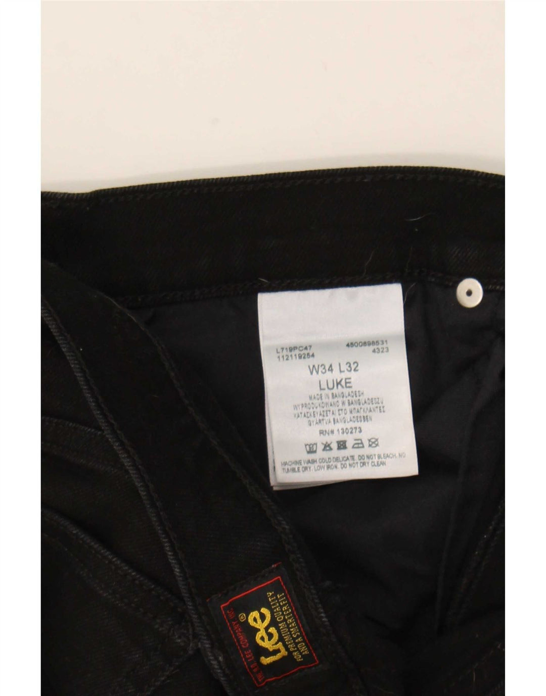 Lee Womens Luke Slim Cropped Jeans W34 L24 Black Cotton