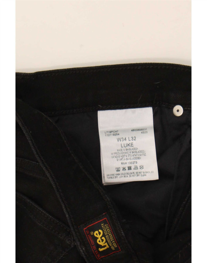 Lee Womens Luke Slim Cropped Jeans W34 L24 Black Cotton