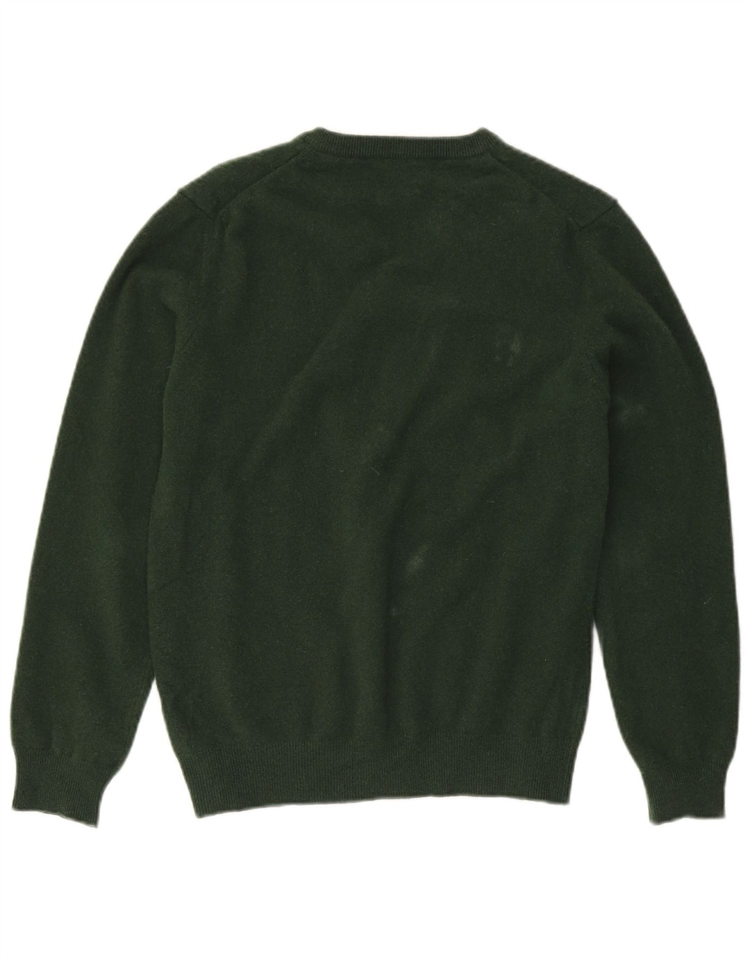 Gant Mens V-Neck Jumper Sweater Medium Green Lambswool