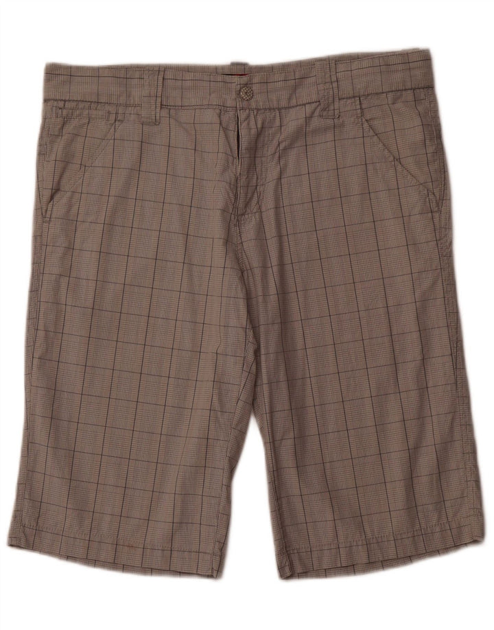 O'Neill Mens Chino Shorts W31 Medium Grey Plaid Cotton