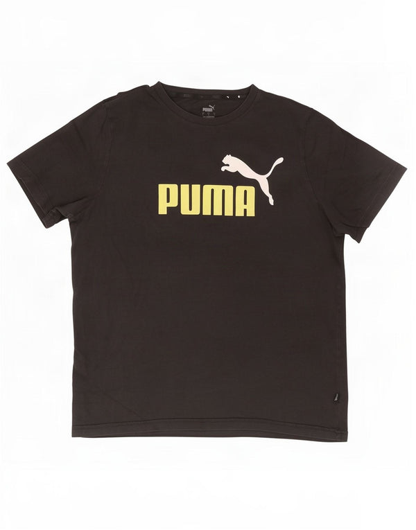 Puma Mens Graphic T-Shirt Top Large Black Cotton