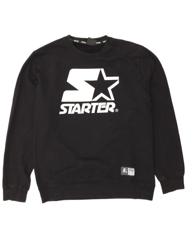 Starter Mens Graphic Sweatshirt Jumper 2XL Black Cotton