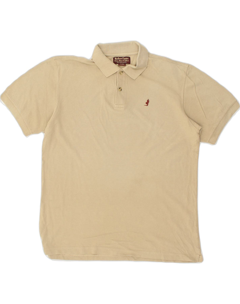 MARLBORO CLASSICS Mens Polo Shirt XL Beige Cotton | Vintage Marlboro Classics | Thrift | Second-Hand Marlboro Classics | Used Clothing | Messina Hembry 