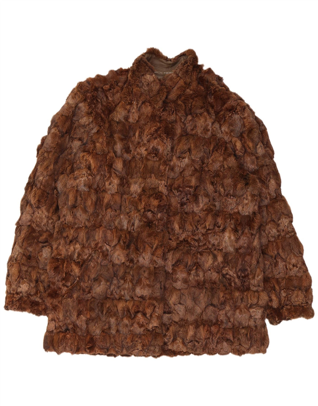 Vintage Womens Reversible Leather Coat UK 16 Large Brown Leather