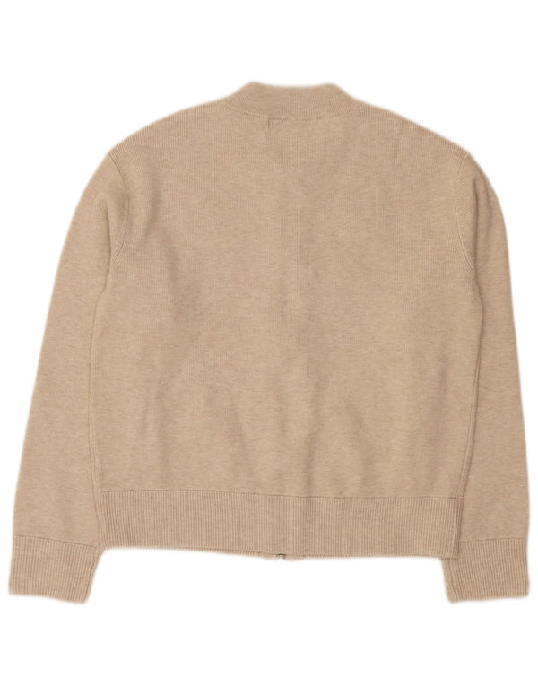 Marks & Spencer Womens Cardigan Sweater UK 10 Small Beige Viscose