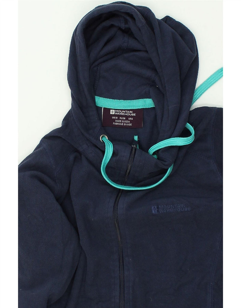 MOUNTAIN WAREHOUSE Womens Hooded Fleece Jacket UK 10 Small Navy Blue | Vintage Mountain Warehouse | Thrift | Second-Hand Mountain Warehouse | Used Clothing | Messina Hembry 