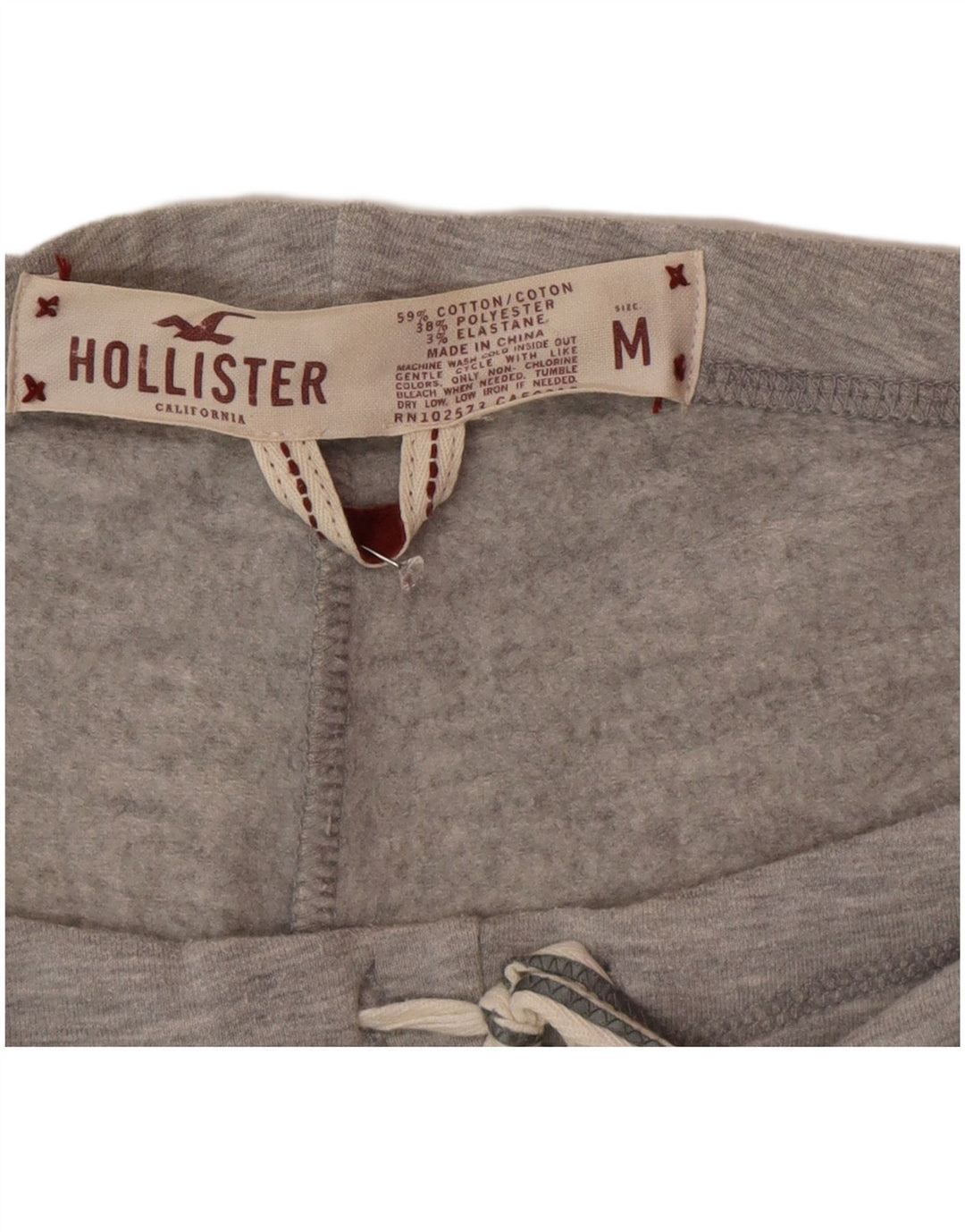 Hollister Womens Graphic Tracksuit Trousers Joggers UK 14 Medium Grey