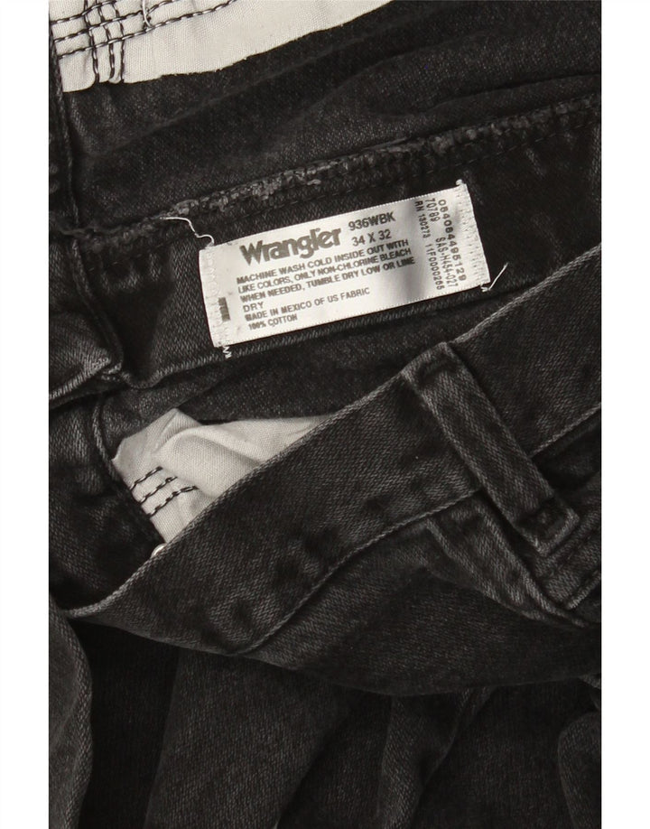 Wrangler Mens Straight Jeans W34 L29 Black Cotton
