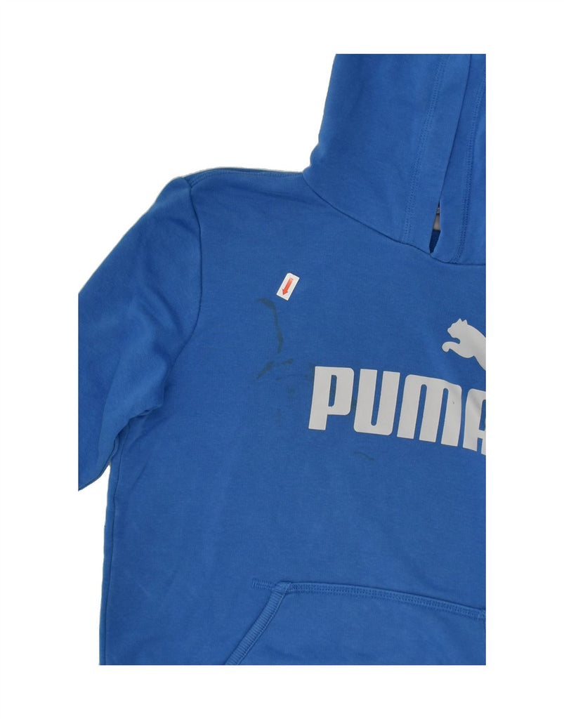 PUMA Boys Graphic Hoodie Jumper  11-12 Years Blue Cotton | Vintage Puma | Thrift | Second-Hand Puma | Used Clothing | Messina Hembry 