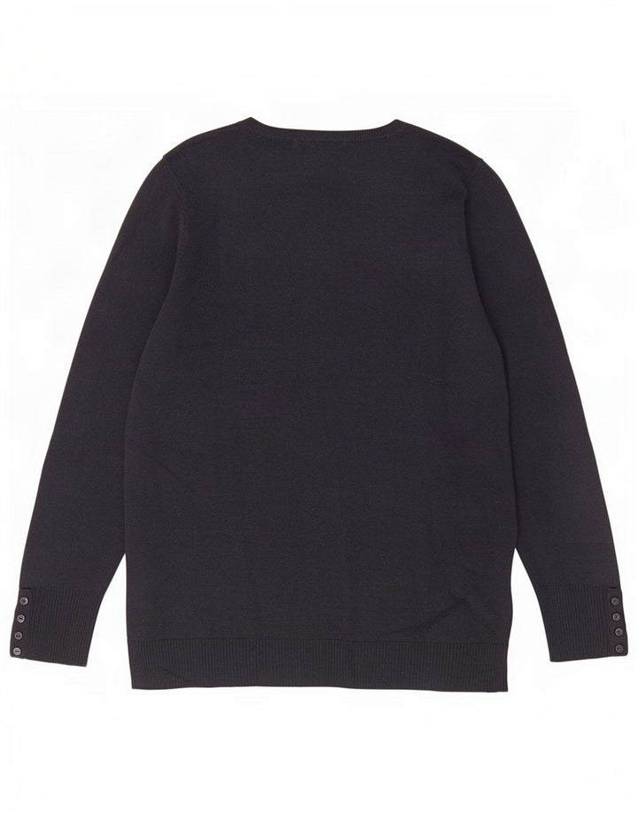 Marks & Spencer Womens V-Neck Jumper Sweater UK 16 Large Navy Blue