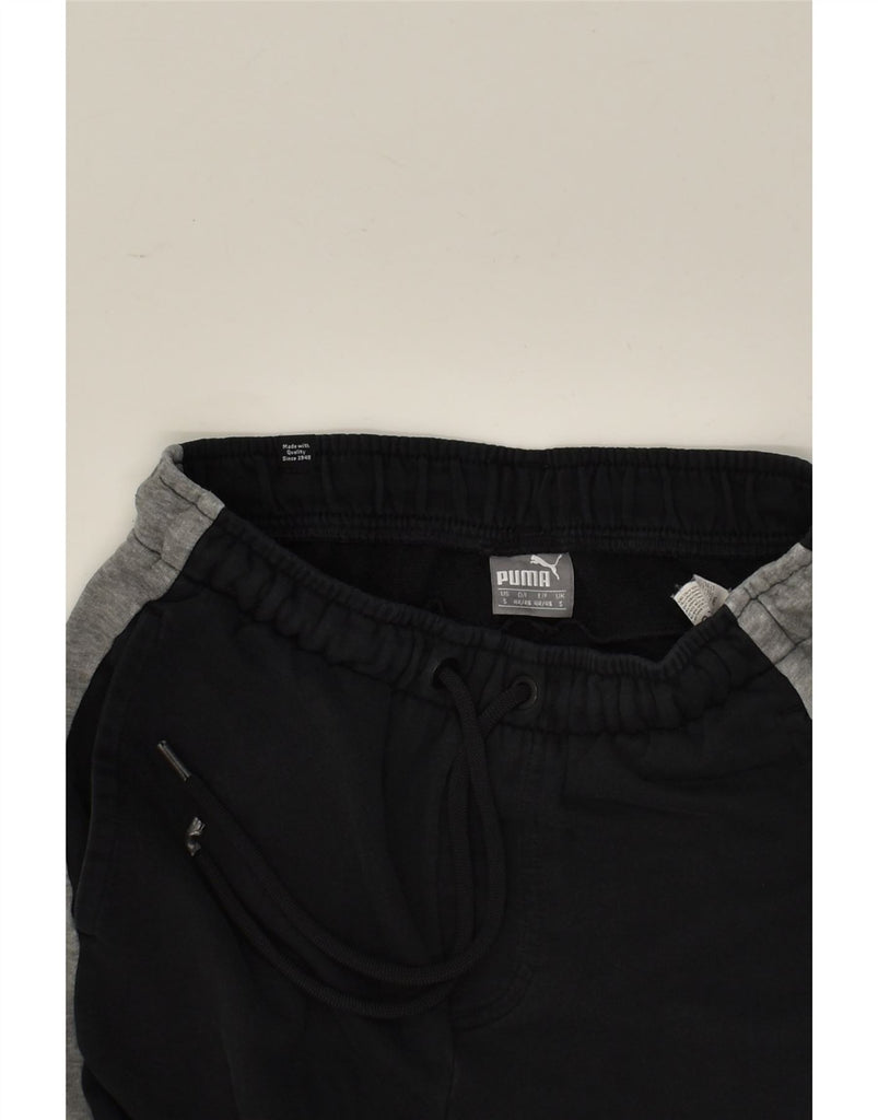 PUMA Mens Tracksuit Trousers Joggers Small Black Colourblock Cotton | Vintage Puma | Thrift | Second-Hand Puma | Used Clothing | Messina Hembry 