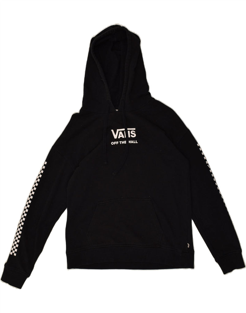 VANS Womens Graphic Hoodie Jumper UK 10 Small Black Cotton | Vintage Vans | Thrift | Second-Hand Vans | Used Clothing | Messina Hembry 