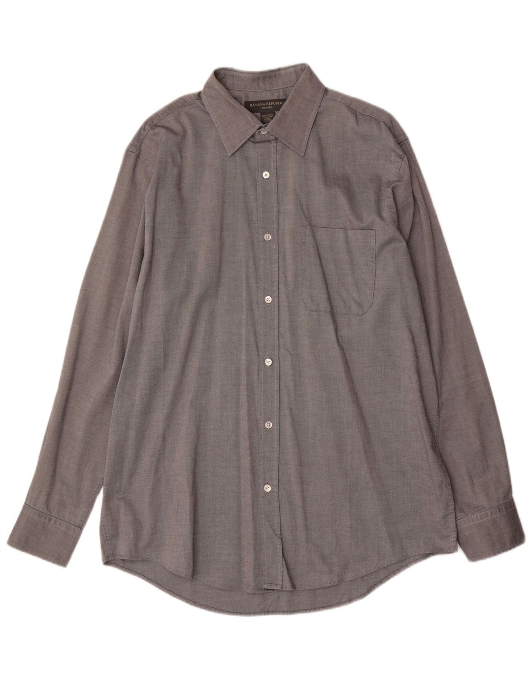 BANANA REPUBLIC Mens Relaxed Fit Shirt Large Grey Cotton