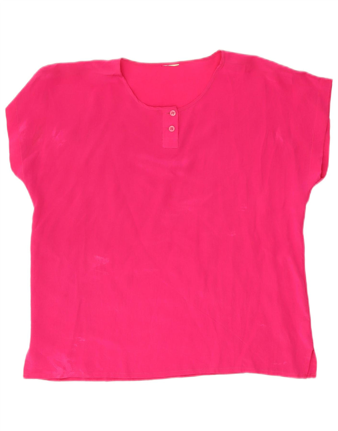 Vintage Womens Blouse Top UK 16 Large Pink Silk