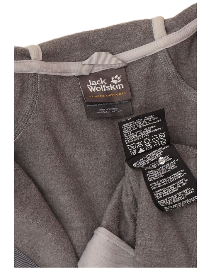Jack Wolfskin Womens Zip Hoodie Sweater UK 14/16 Large Grey Polyester