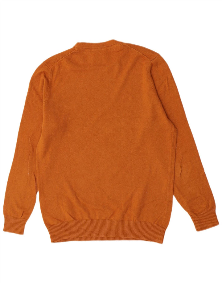 Lyle & Scott Mens Crew Neck Jumper Sweater Medium Orange Cotton
