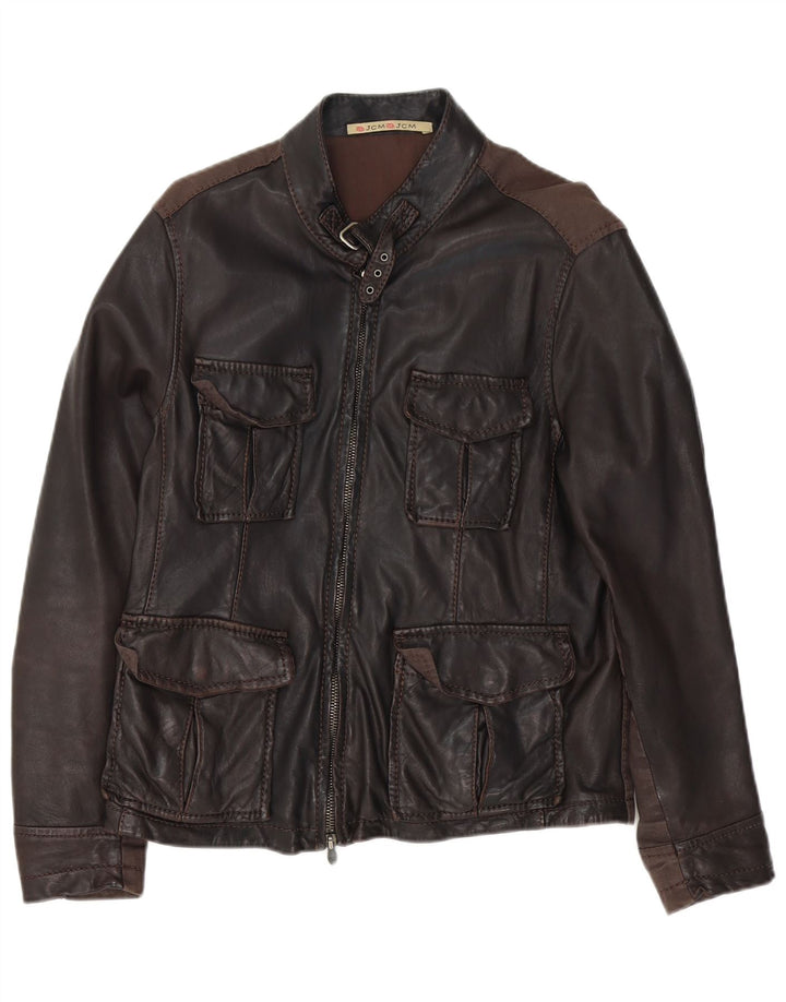 Jey Coleman Mens Leather Leather Jacket IT 50 Large Brown Leather
