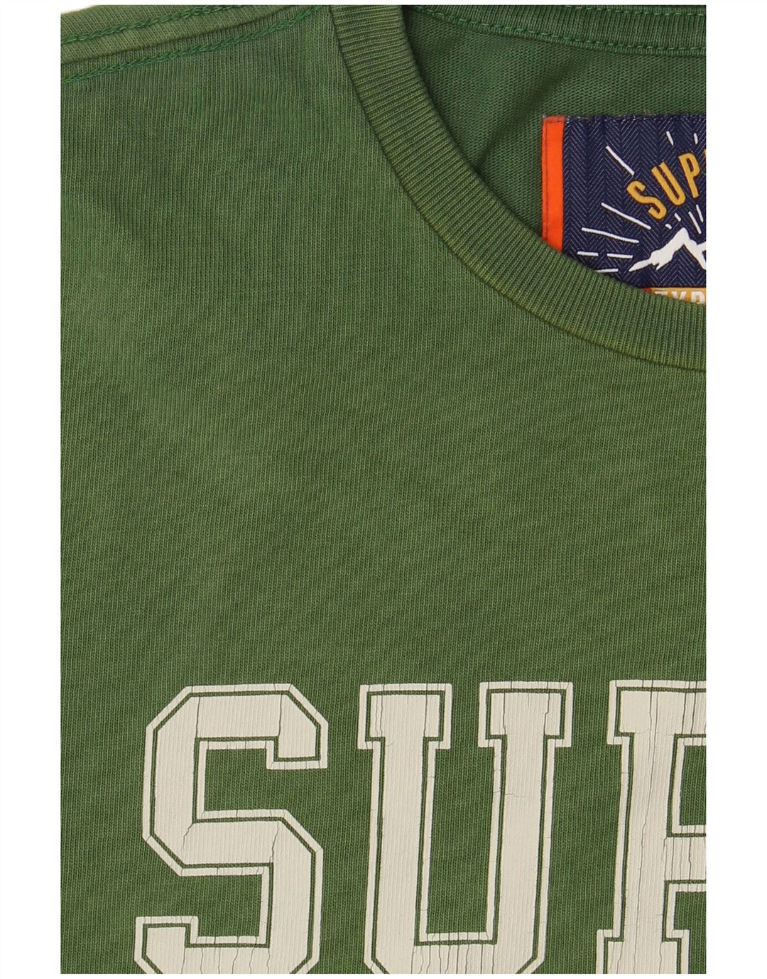 SUPERDRY Mens Graphic T-Shirt Top Small Green Cotton