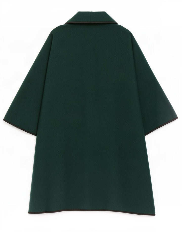 Vintage Womens Front Tie Capelet Coat UK 14 Medium Green