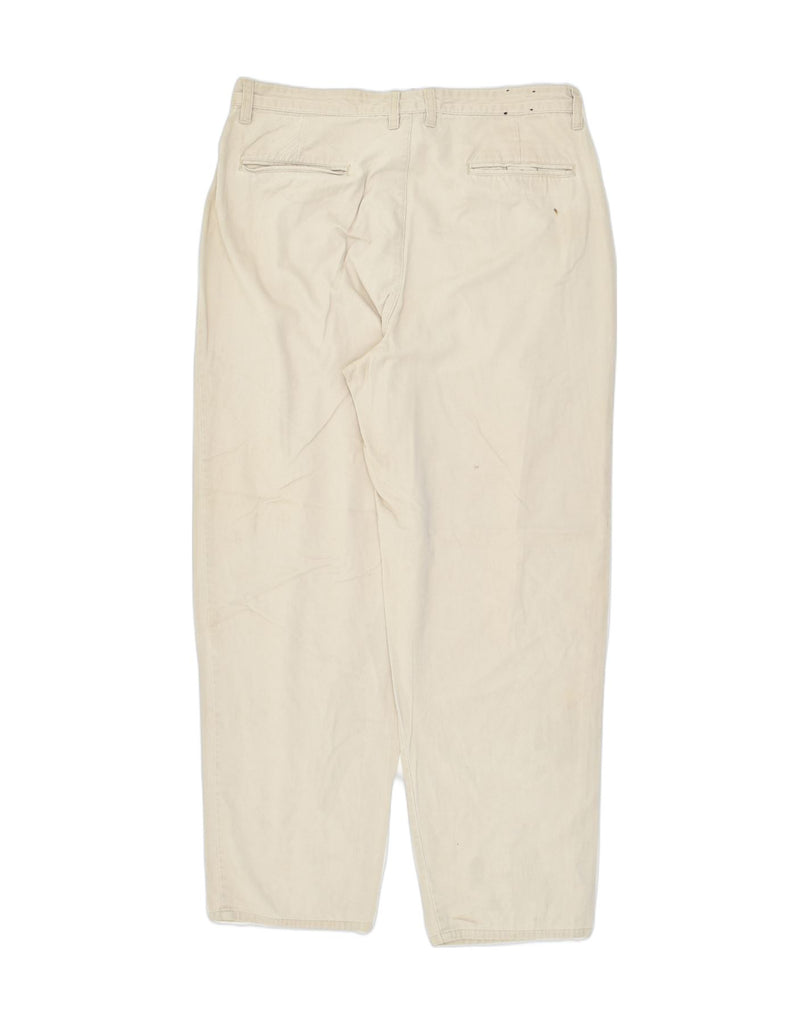 TOMMY HILFIGER Mens Straight Chino Trousers W36 L32 Beige Cotton | Vintage Tommy Hilfiger | Thrift | Second-Hand Tommy Hilfiger | Used Clothing | Messina Hembry 