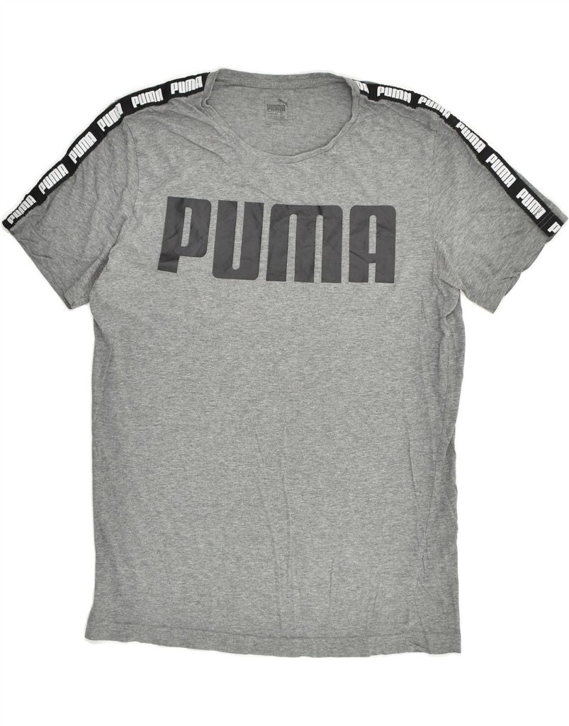 PUMA Mens Graphic T-Shirt Top Medium Grey Cotton | Vintage Puma | Thrift | Second-Hand Puma | Used Clothing | Messina Hembry 