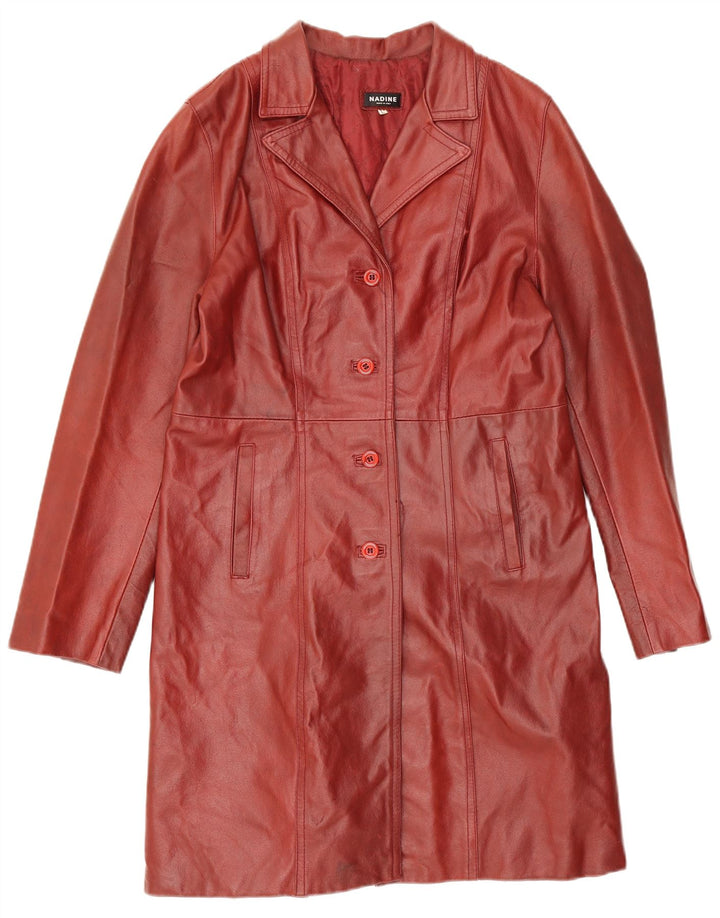 Nadine Womens Leather Coat UK 14 Large Red Leather