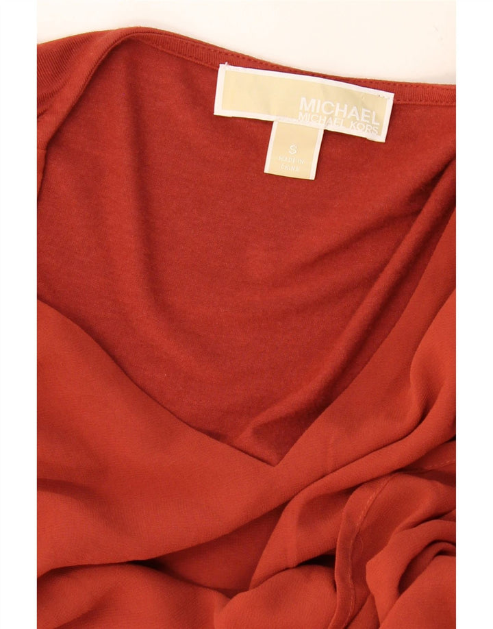 MICHAEL KORS Womens Oversized Long Sleeve Blouse Top UK 10 Small Orange Vintage Michael Kors and Second-Hand Michael Kors from Messina Hembry 