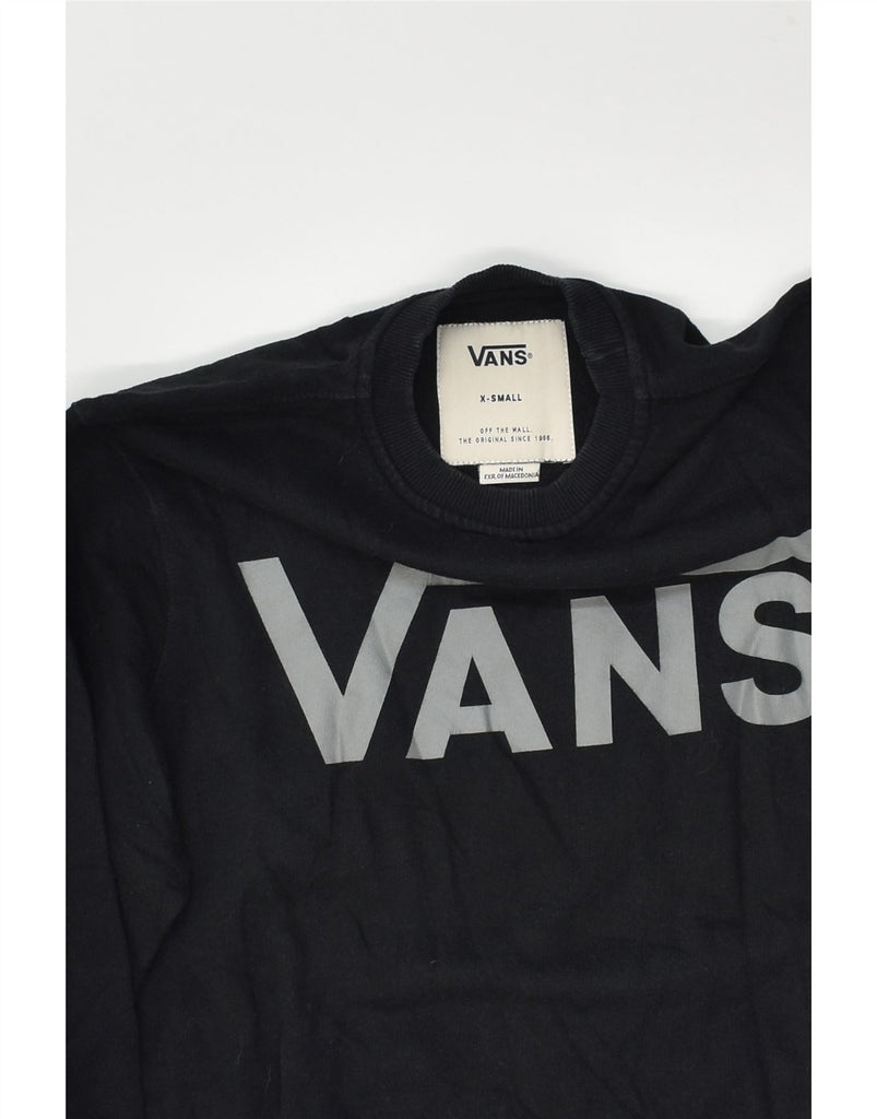 VANS Mens Graphic Sweatshirt Jumper XS Navy Blue Cotton | Vintage Vans | Thrift | Second-Hand Vans | Used Clothing | Messina Hembry 