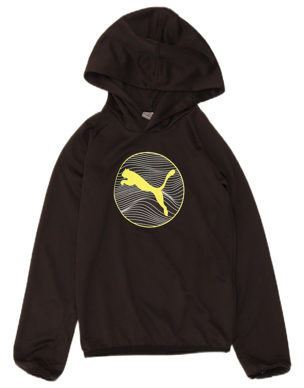 Puma Boys Graphic Hoodie Jumper 7-8 Years XS Black Polyester