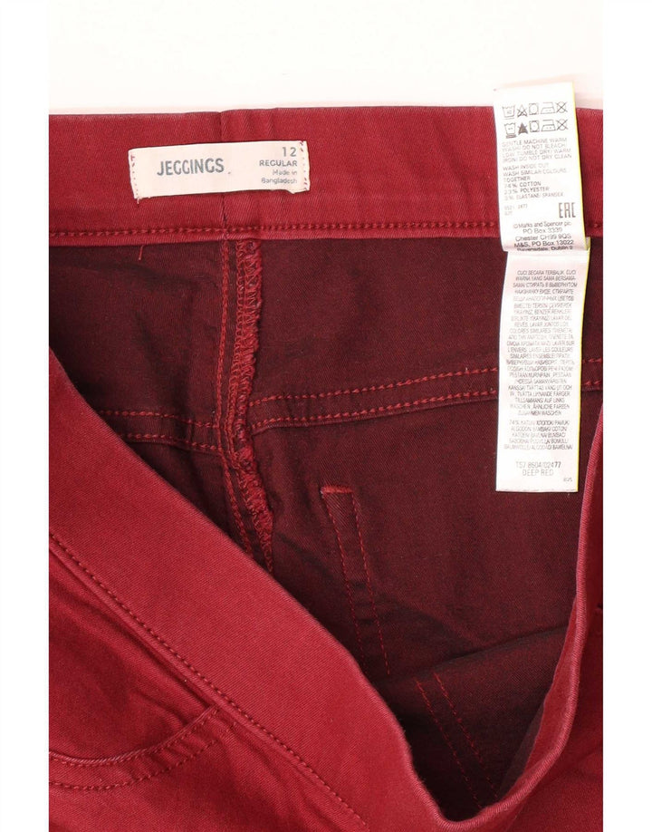 Marks & Spencer Womens Jegging Jeans UK 12 Medium W30 L28 Red Cotton