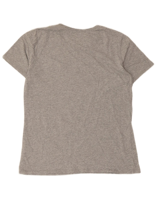 Nike Womens Athletic Cut Graphic T-Shirt Top UK 14 Large Grey Flecked