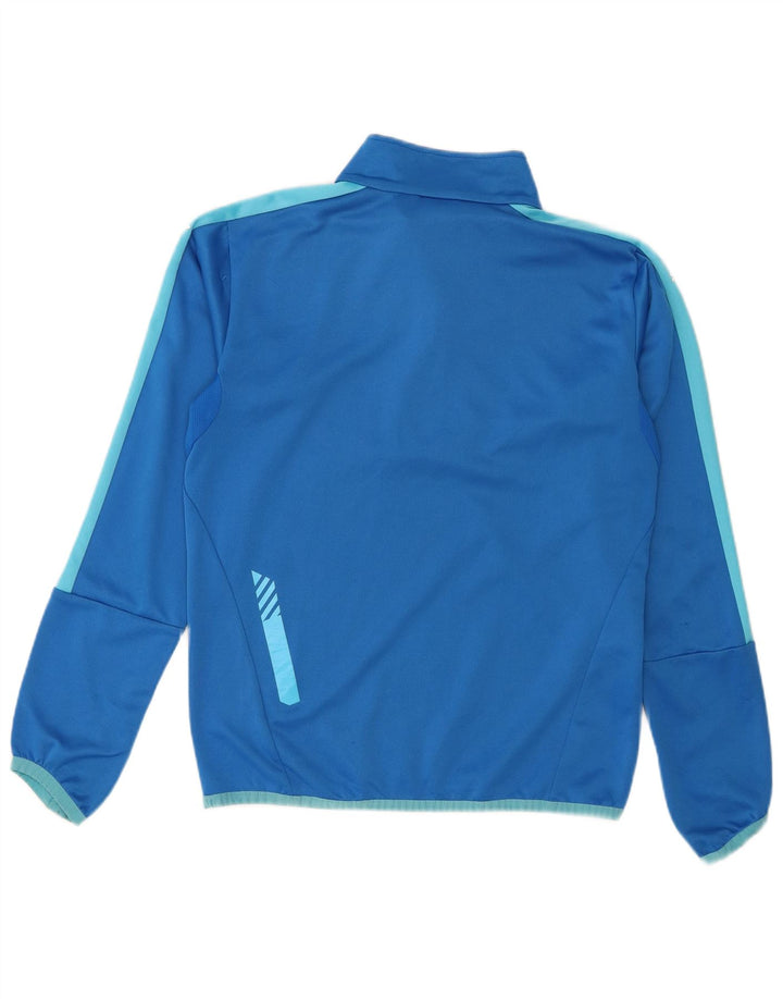 Puma Mens Zip Neck Pullover Tracksuit Top Small Blue Colourblock Polyester